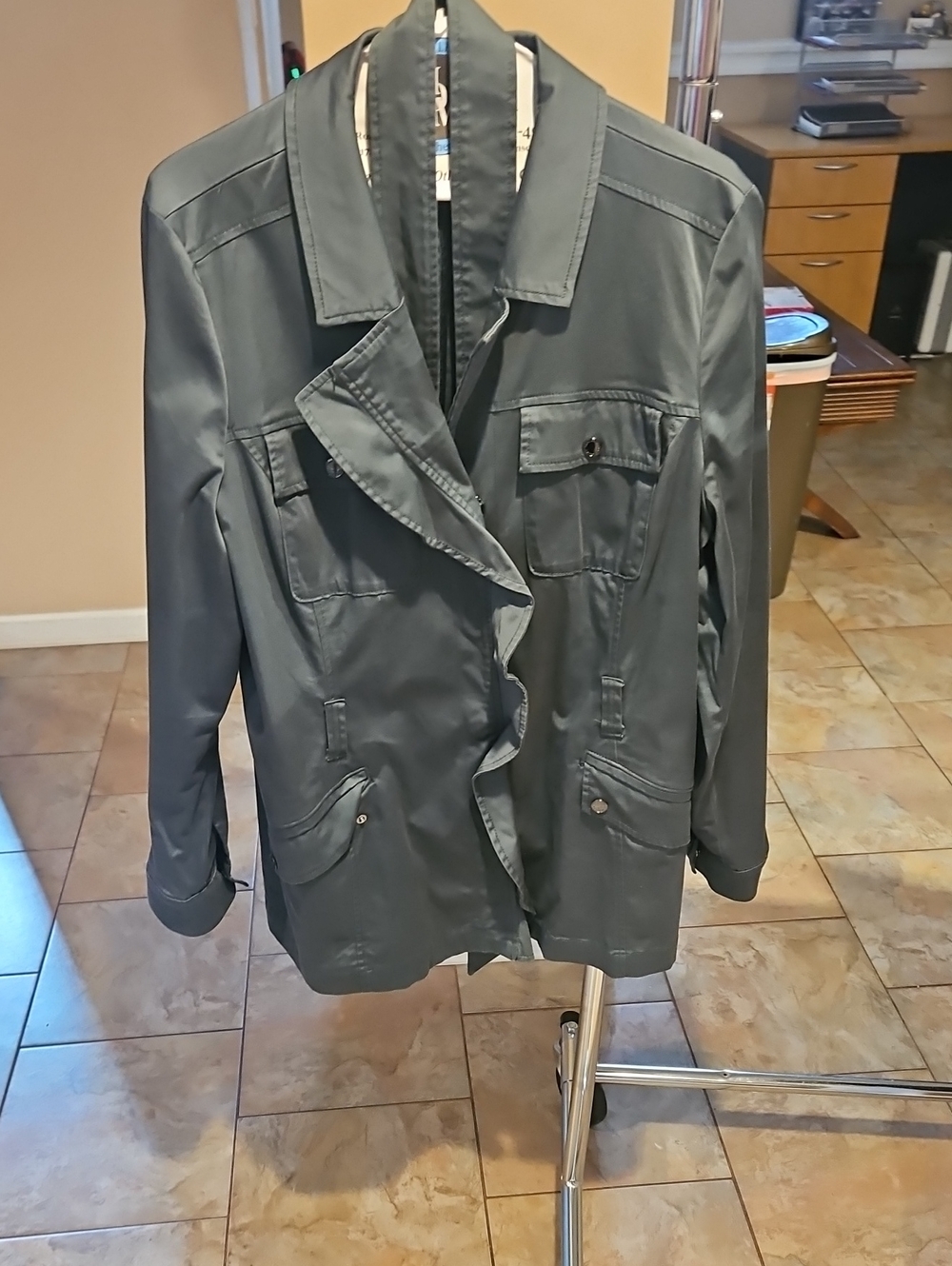 White House Black Market Dark Gray Utility Jacket